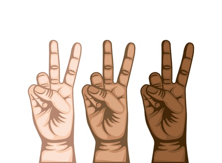 hand peace and love symbol vector illustration designのイラスト素材