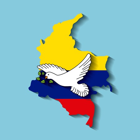colombian peace dove with olive branch vector illustration designのイラスト素材