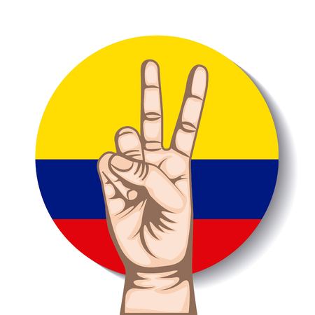 colombian peace hands symbol vector illustration designのイラスト素材