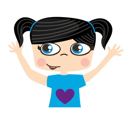 little girl cute character vector illustration designのイラスト素材