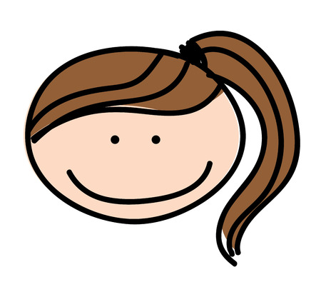 little girl cute character vector illustration designのイラスト素材