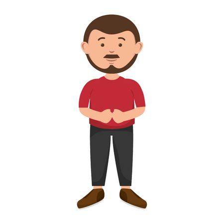 avatar man cartoon wearing casual clothes. vector illustrationのイラスト素材