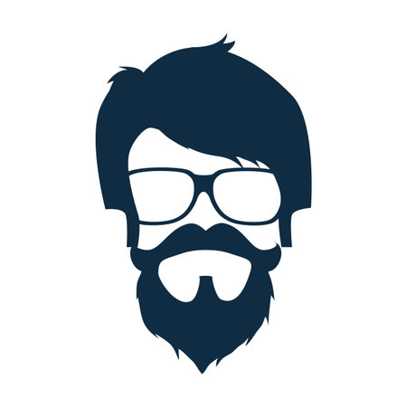 man face with beard and glasses. hipster fashion lifestyle. vector illustrationのイラスト素材