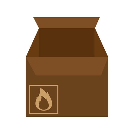 carton box with flammable sign. packing delivery and shipping service. vector illustrationのイラスト素材