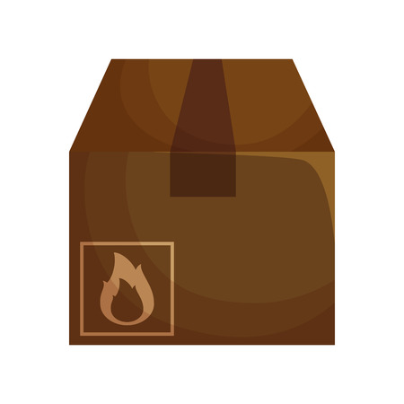 carton box with flammable sign. packing delivery and shipping service. vector illustrationのイラスト素材