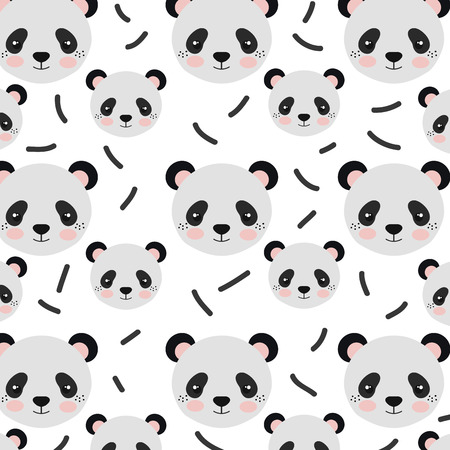 panda bear animal character cute cartoon background. vector illustrationのイラスト素材