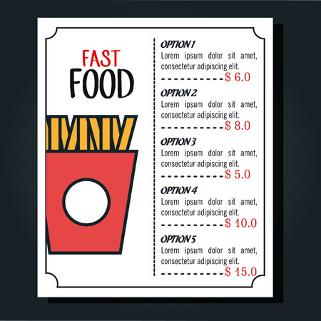 fast food restaurant menu isolated icon vector illustration designのイラスト素材