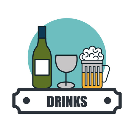 drinks menu restaurant isolated icon vector illustration designのイラスト素材