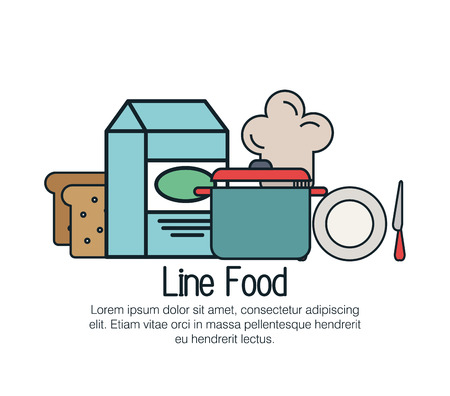 line delicious food isolated icon vector illustration designのイラスト素材