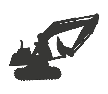 excavator silhouette isolated icon vector illustration designのイラスト素材
