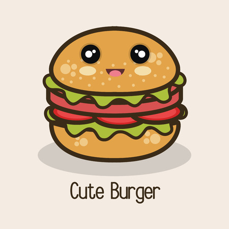 icon cartoon burger design vector illustration eps 10のイラスト素材