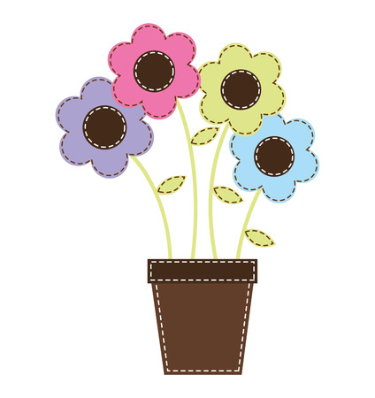beautiful flower drawing isolated vector illustration designのイラスト素材