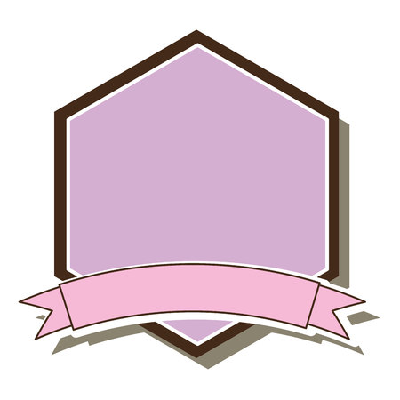 elegant frame with ribbon icon isolated vector illustration designのイラスト素材