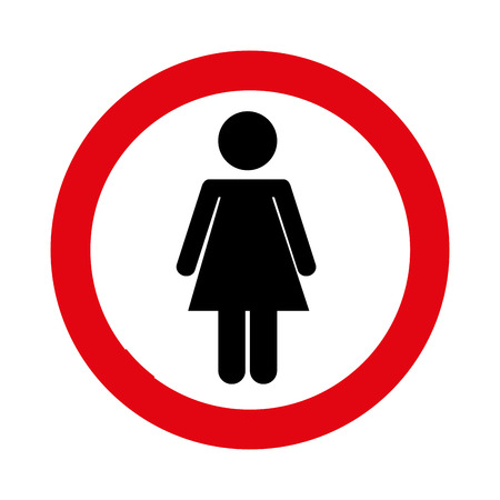 woman silhouette signal traffic circle vector illustration designのイラスト素材