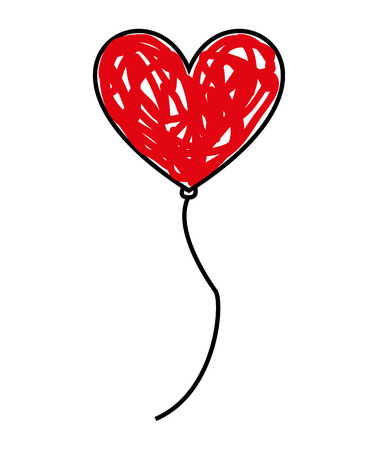 balloon air heart party vector illustration designのイラスト素材
