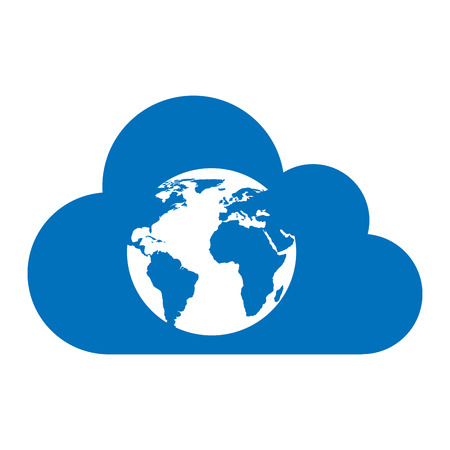 cloud computing with world icon vector illustration designのイラスト素材
