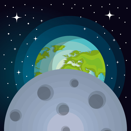 astronomy system solar planets isolated vector illustrationのイラスト素材