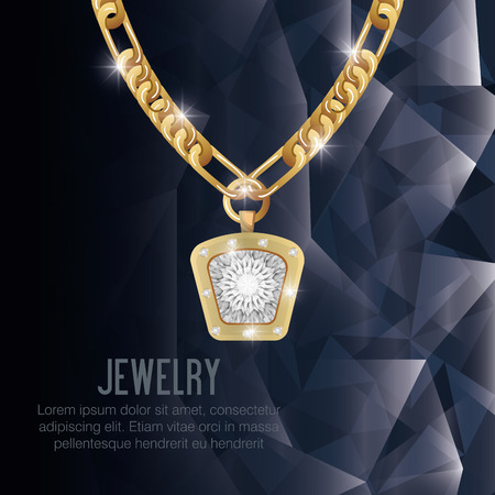 icon necklace gold gem isolated vector illustrationのイラスト素材