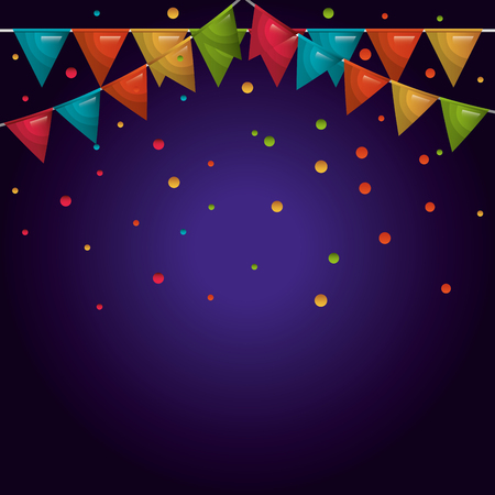 rainbow bunting hanging isolated vector illustrationのイラスト素材