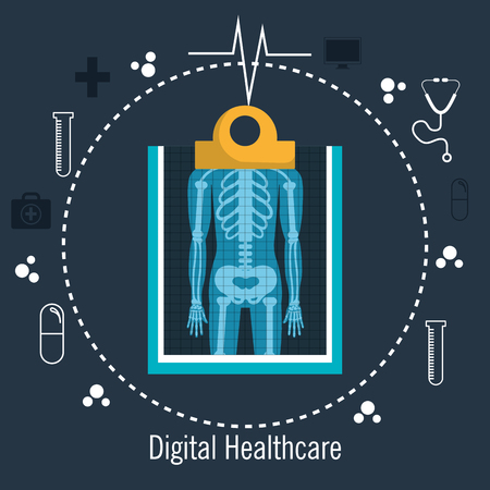 x ray digital medical healthcare isolated vector illustration eps 10のイラスト素材