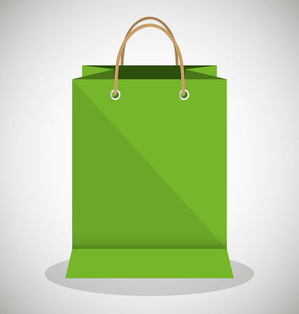 icon bag green shop paper design vector illustrationのイラスト素材