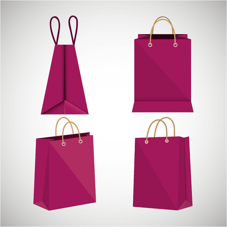 icon bag fuchsia shop paper design vector illustrationのイラスト素材