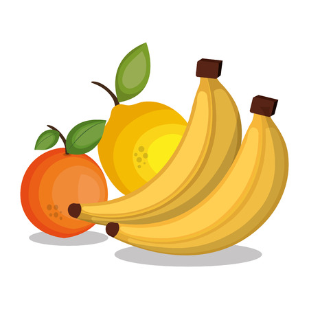 set cartoon fruits tropicals design vector illustrationのイラスト素材