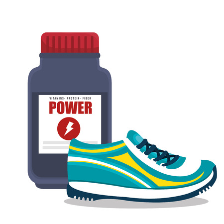 cartoon sneakers fitness sport elements design vector illustrationのイラスト素材
