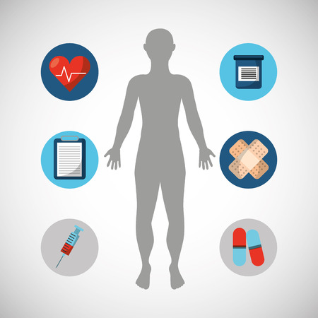 medical concept set icons vector illustration designのイラスト素材