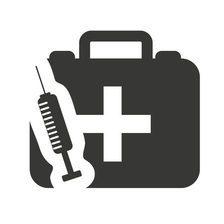 kit medical silhouette isolated vector illustration designのイラスト素材