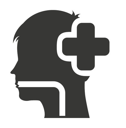 head medical profile with icon vector illustration designのイラスト素材