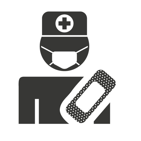 doctor avatar silhouette with medical icon vector illustration designのイラスト素材