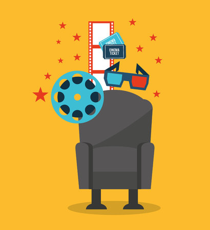 cinema entertainment flat icon vector illustration designのイラスト素材