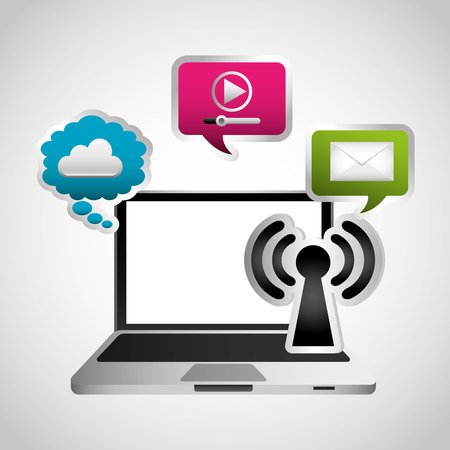 wifi connection signal icons vector illustration designのイラスト素材