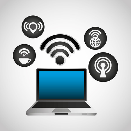 wifi connection signal icons vector illustration designのイラスト素材