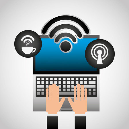 wifi connection signal icons vector illustration designのイラスト素材