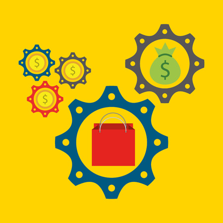 commercial marketing flat icons vector illustration designのイラスト素材