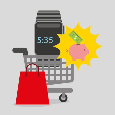 commercial marketing flat icons vector illustration designのイラスト素材