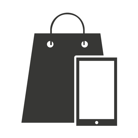 shopping bag with commercial isolated icon vector illustration designのイラスト素材