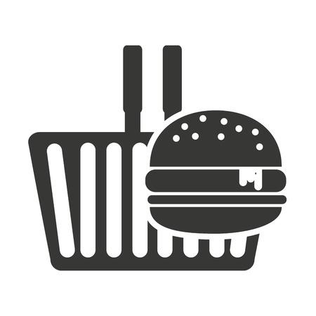 shopping basket with commercial isolated icon vector illustration designのイラスト素材