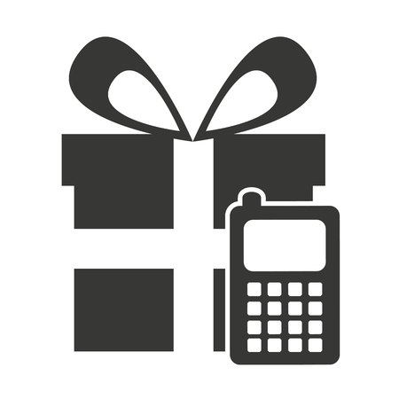 gift box with commercial isolated icon vector illustration designのイラスト素材