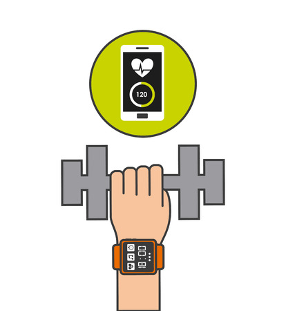 smartphone wearable technology icons vector illustration designのイラスト素材