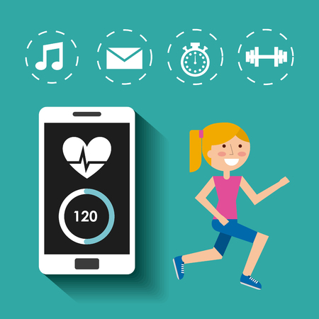 smartphone wearable technology icons vector illustration designのイラスト素材