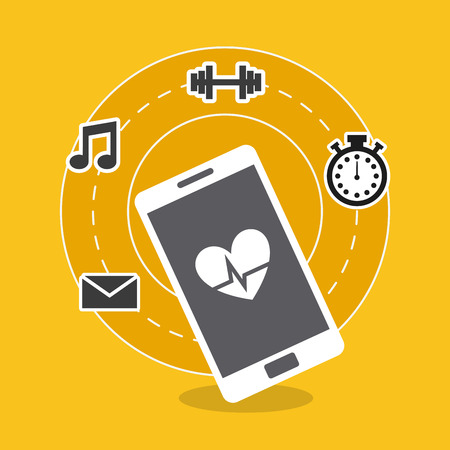 smartphone wearable technology icons vector illustration designのイラスト素材