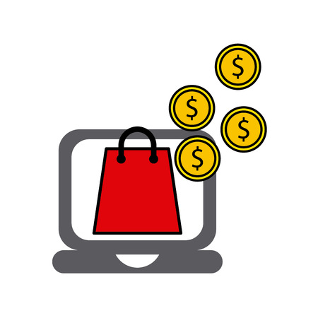 electronic commerce flat set icons vector illustration designのイラスト素材