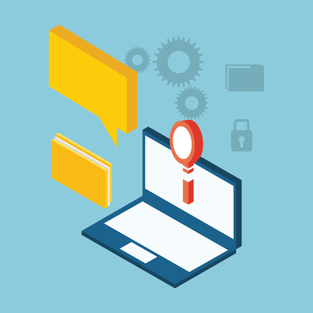 usefull for laptop isometric icons vector illustration designのイラスト素材