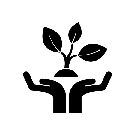 hands human with ecology icon vector illustration designのイラスト素材