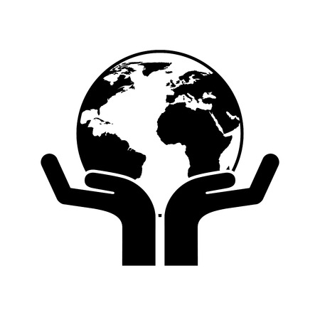 hands human with ecology icon vector illustration designのイラスト素材