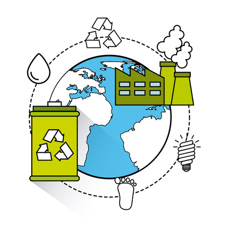 eco friendly set flat icons vector illustration designのイラスト素材