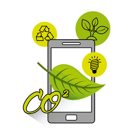 ecology online technology flat icons vector illustration designのイラスト素材